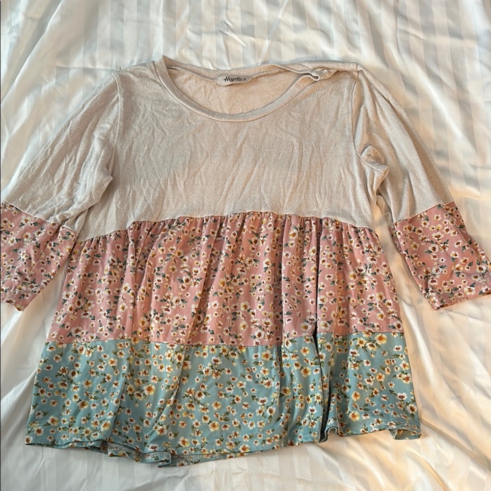 Floral Patchwork Long Sleeve Top